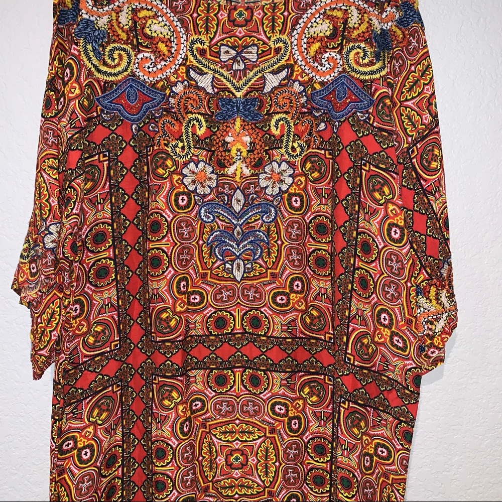 New ZARA $119 NWT EMBROIDERED BEADED LINEN BLEND TUNIC DRESS XS SMALL 7521/073 - Picture 8 of 13